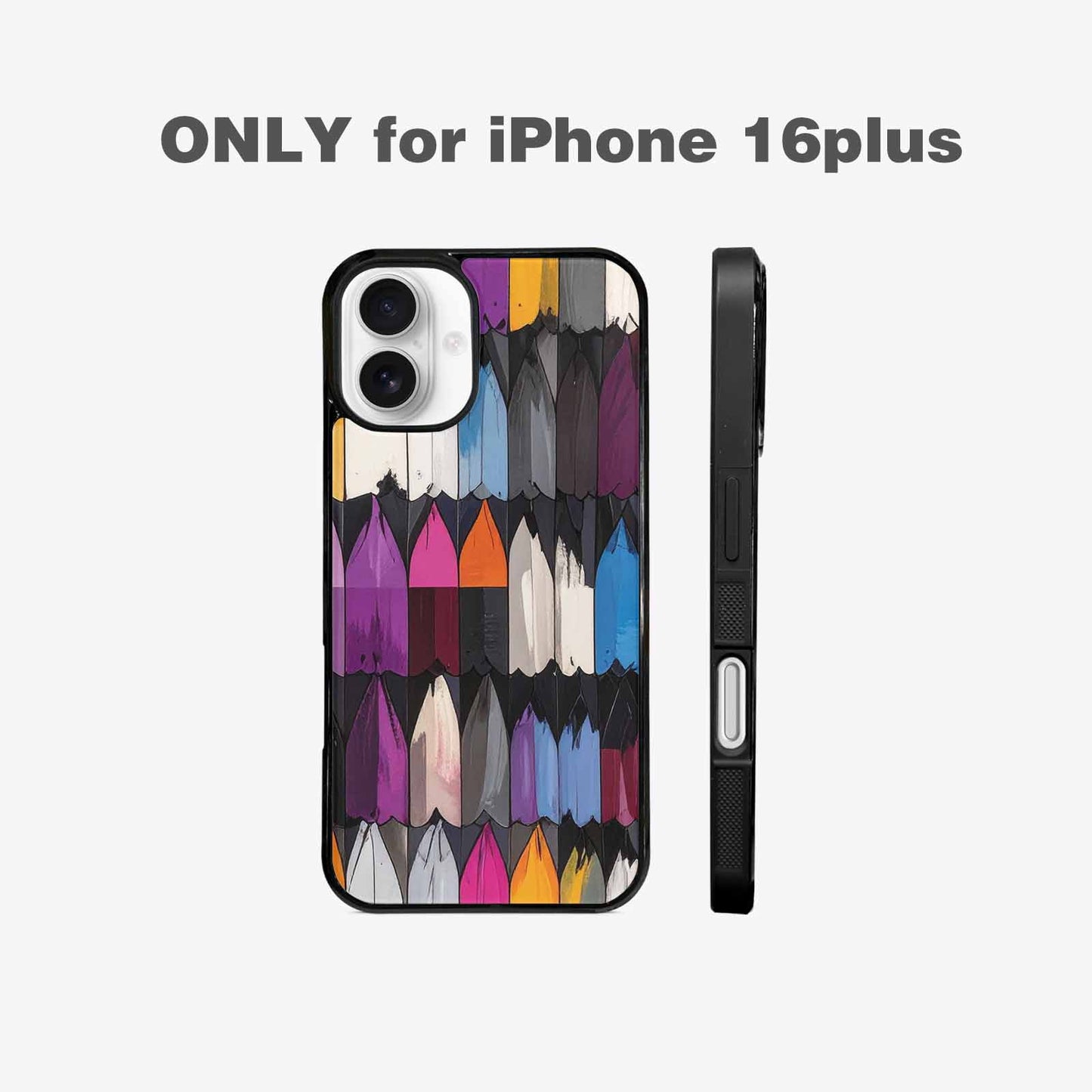 iPhone 16 Plus Case — Asexual Flag Color Theme Small Rainbow, Custom Print Case Cover