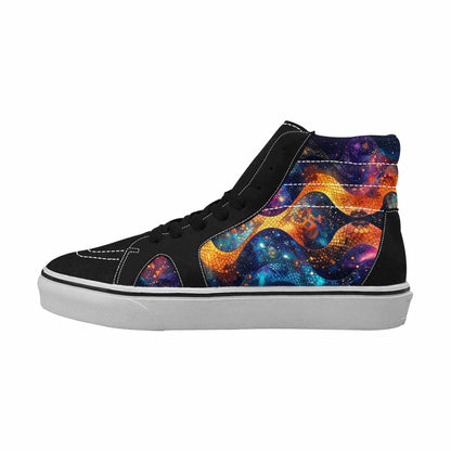 MEN'S Galaxy Snake Print High Top Canvas Surreal Custom Shoes