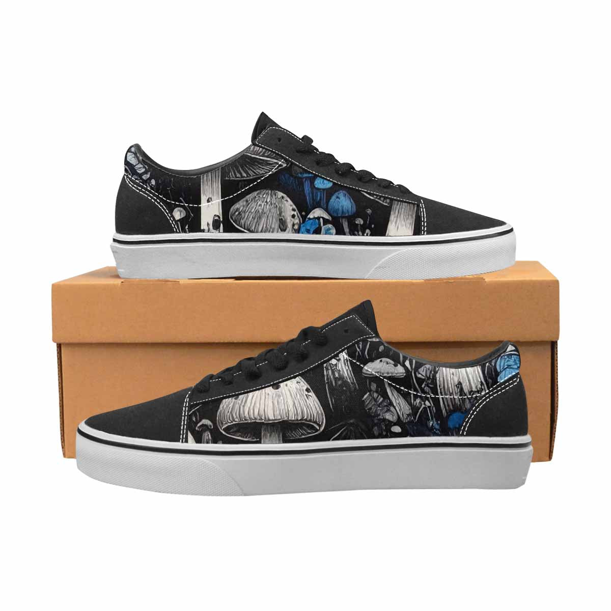WOMEN'S Mushrooms (general) Lace-Up Canvas Neon Fantasy Custom Shoes