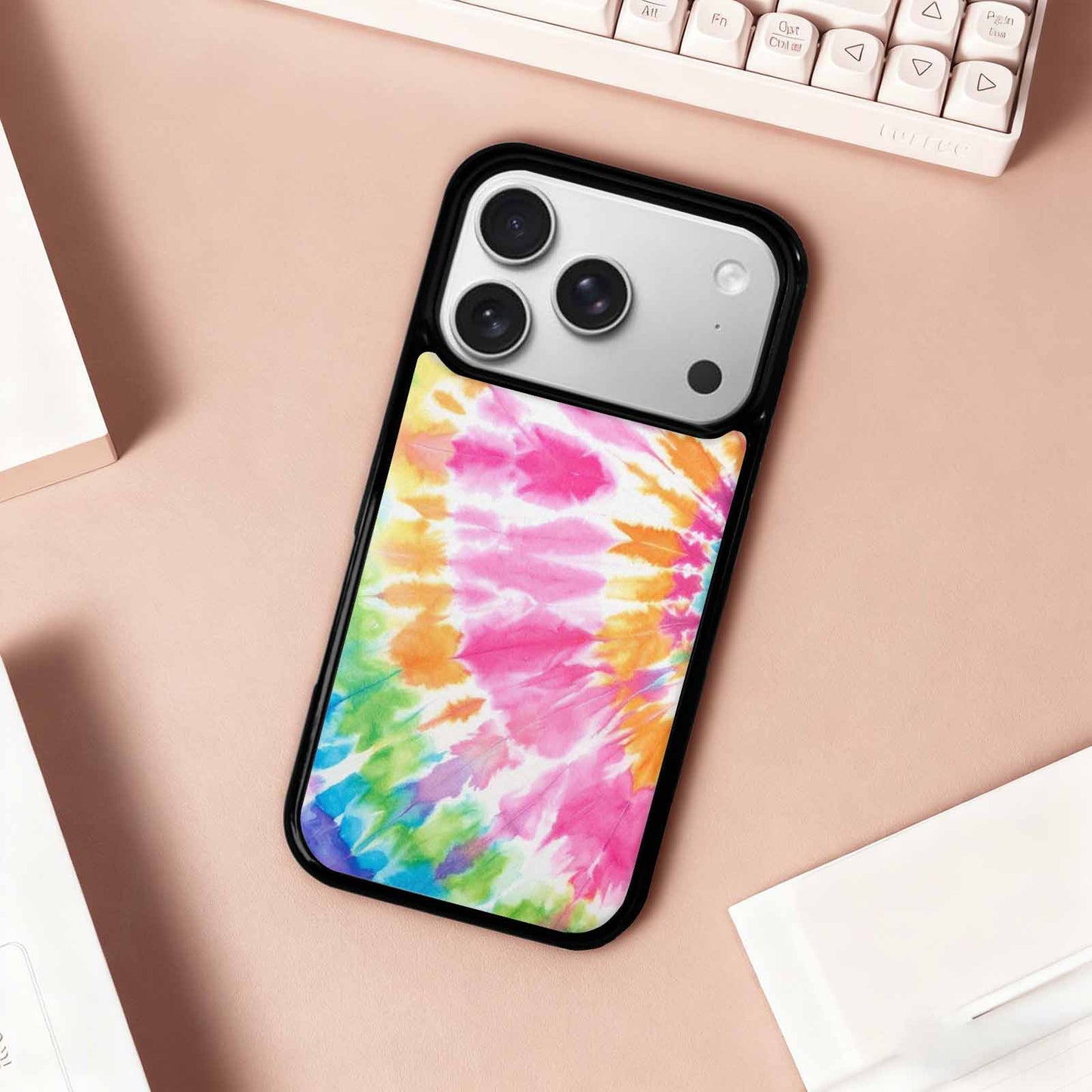 iPhone 17 Pro Case — Tie Dye Rainbow Twist Custom Tie, Custom Art Phone Cover