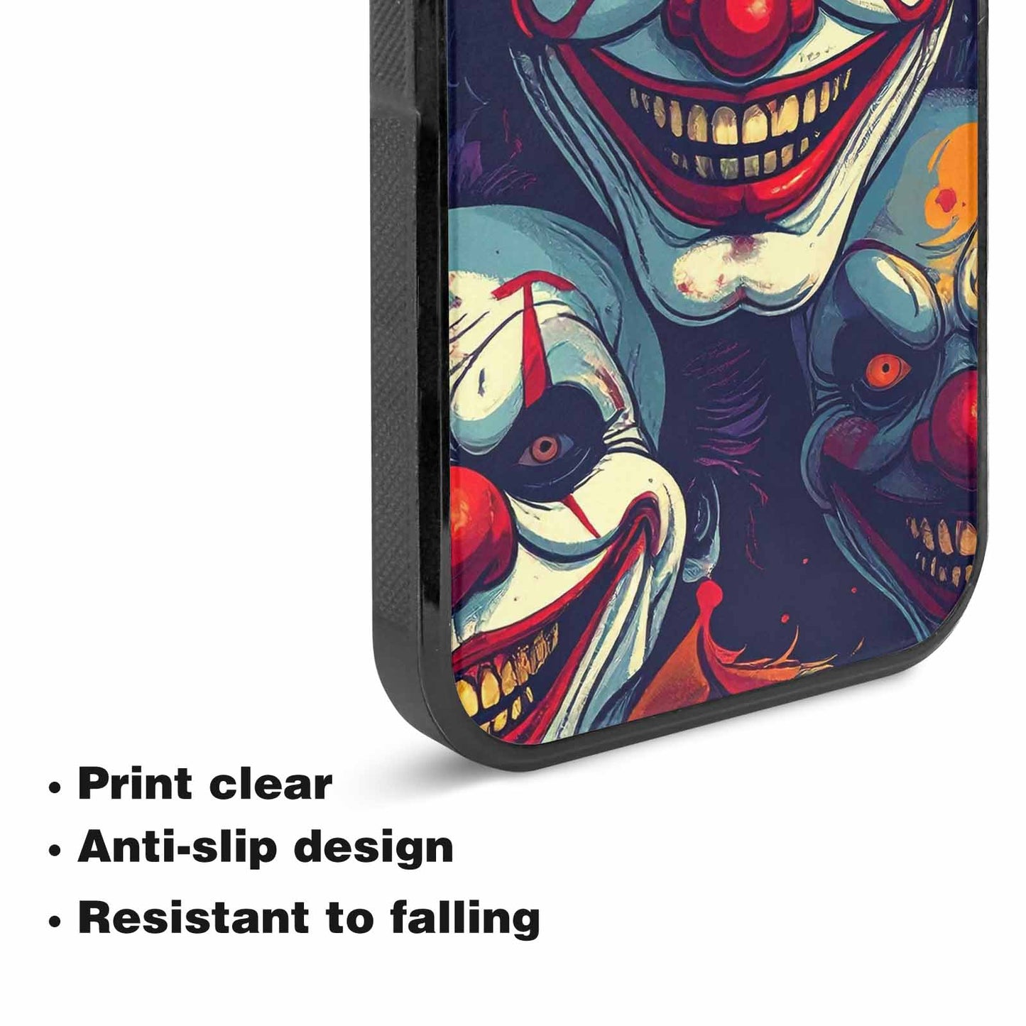 iPhone 15 Case — Evil Clown Cartoon, Custom Made Phone Cover
