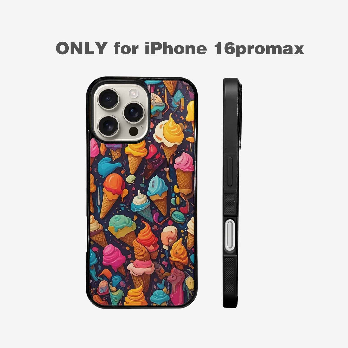 iPhone 16 Pro Max Case — Ice Cream Motif Ice Cream Motifs, Custom Print Case Cover