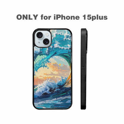 iPhone 15 Plus Case — Wave Crest Splash Wave Crest Splash, Custom Art Phone Cover