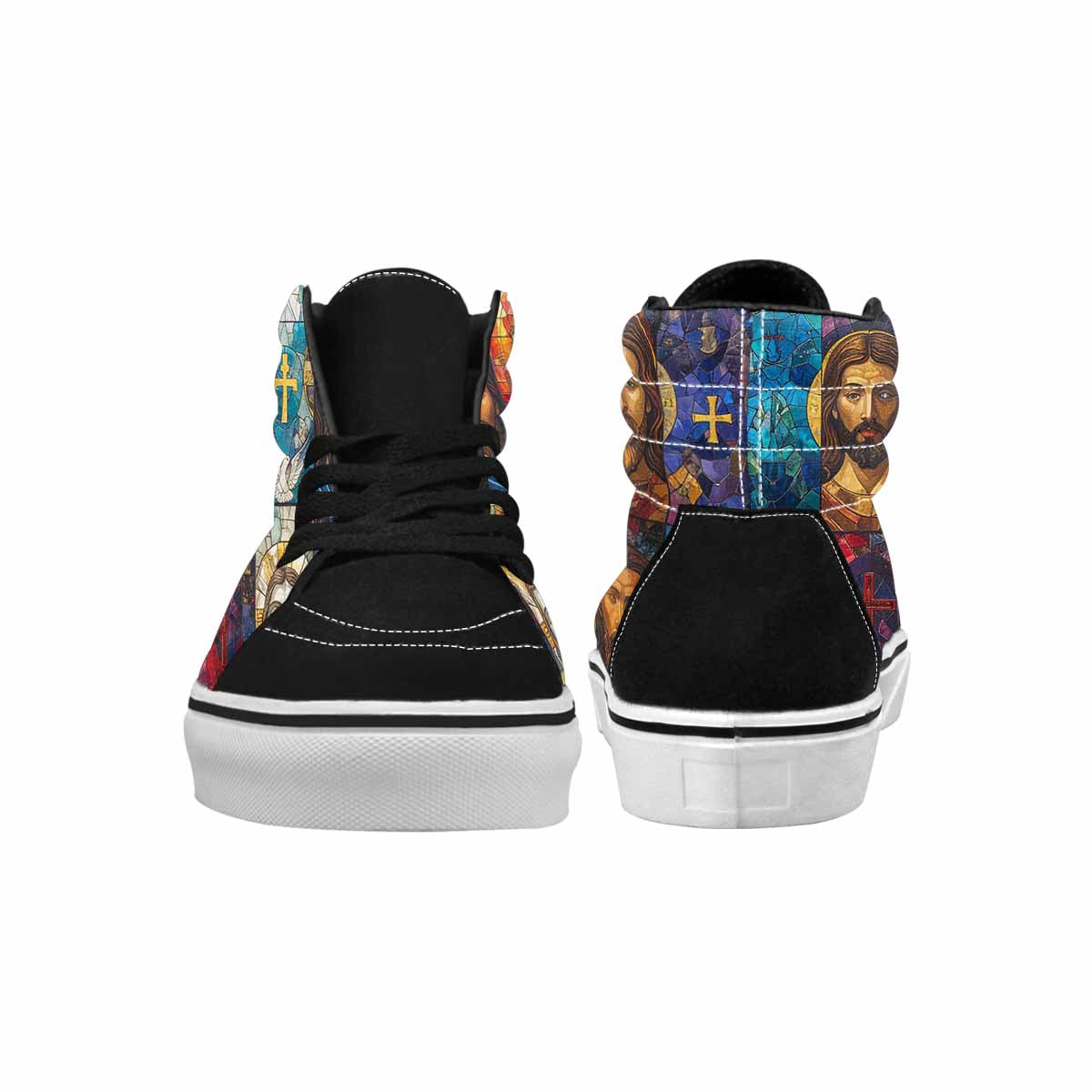 WOMEN'S Jesus Face Small High Top Canvas Grunge Shoes