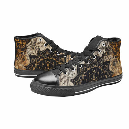 WOMEN'S Mandala High Top Canvas Vibrant Chaos Custom Sneakers