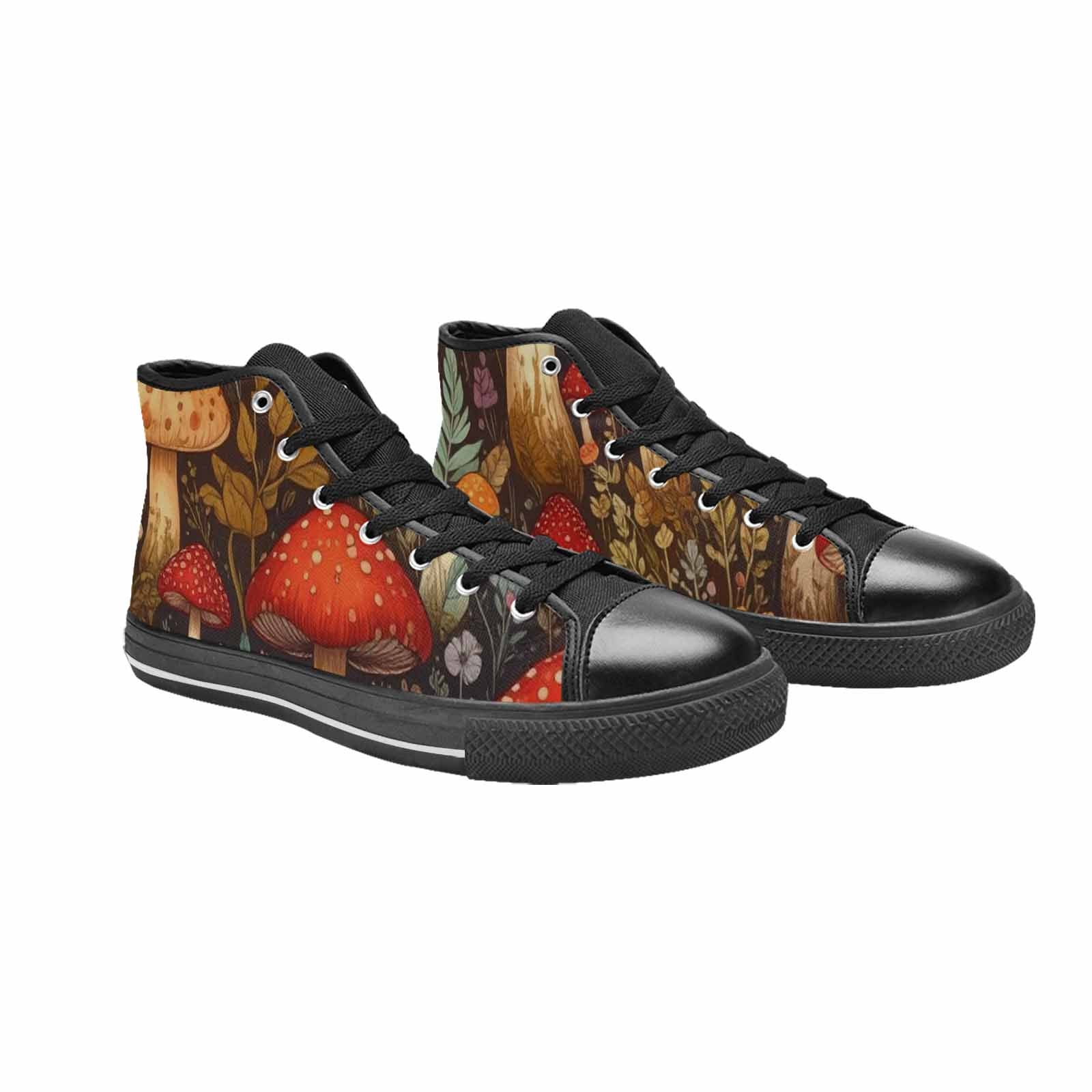 MEN'S Mushroom High Top Canvas Dark Academia Custom Sneakers