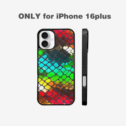 iPhone 16 Plus Case — Snake Print Dark Seamless Pattern Vibrant, Personalized Phone Case