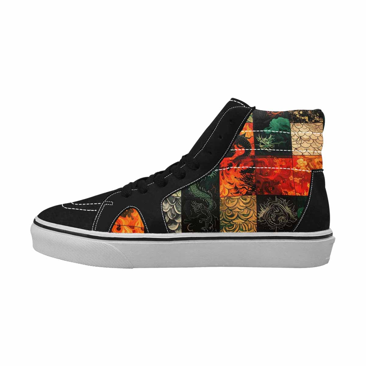 WOMEN'S Dragon Scale Fantasy High Top Canvas Cottagecore Custom Sneakers