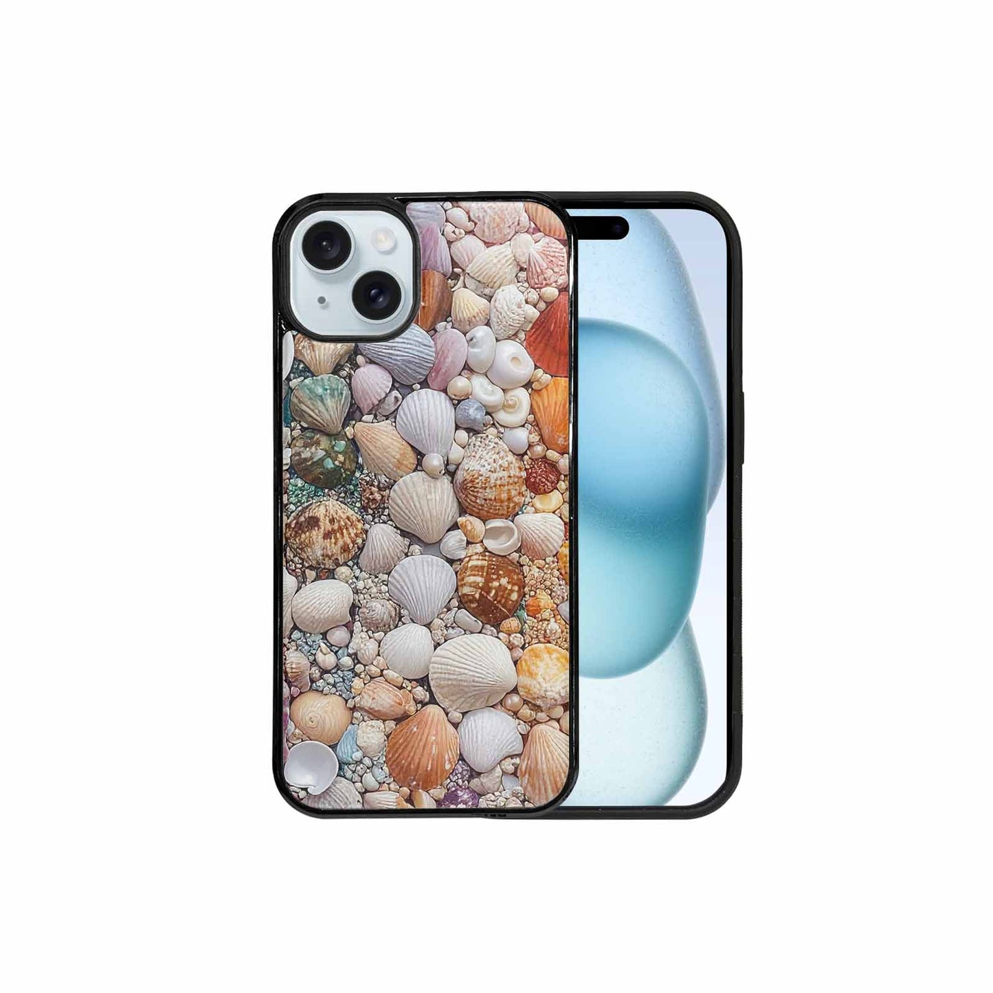 iPhone 15 Plus Case — Seashell Collage Seashell Collage Pattern Hundreds, Customized Protective Case