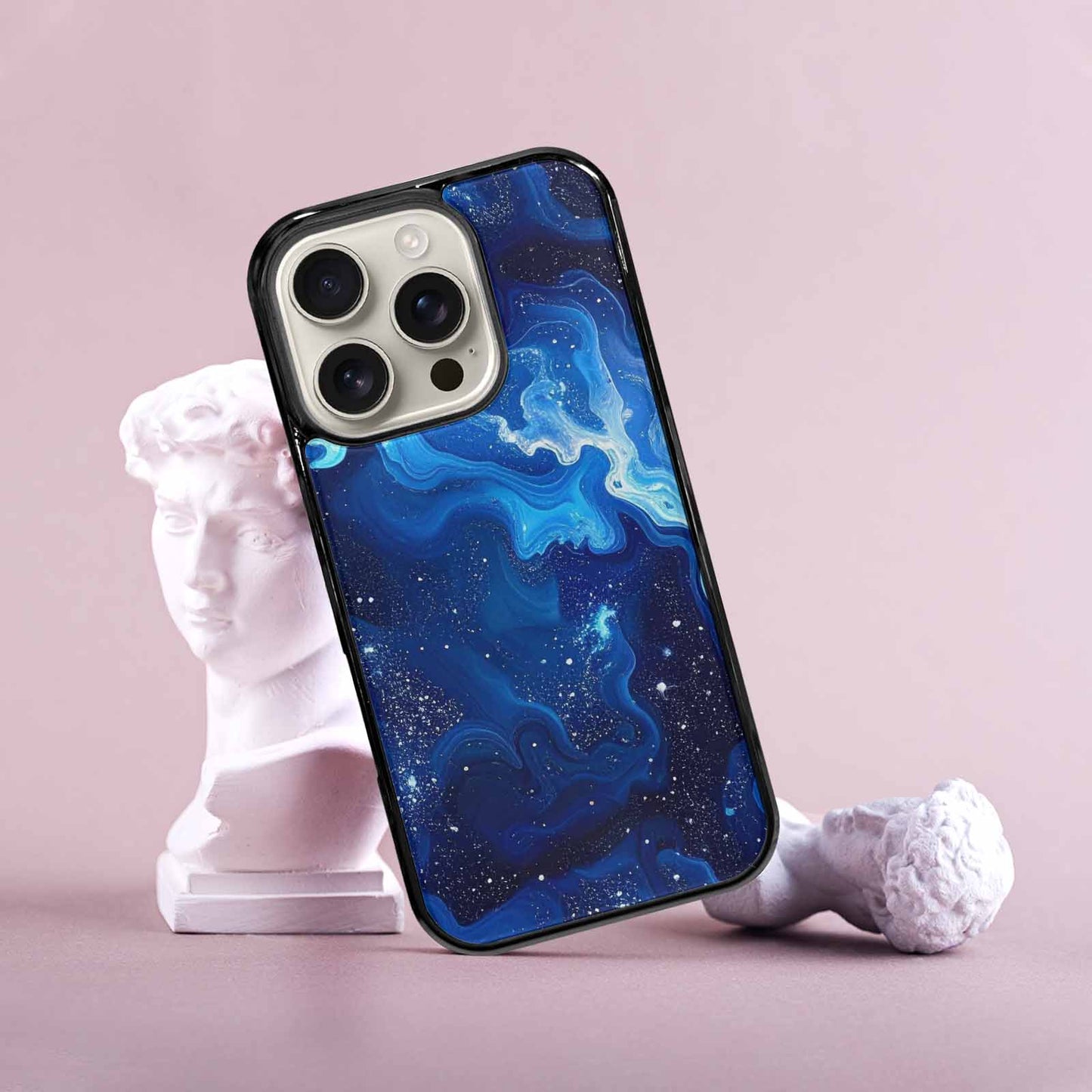 iPhone 16 Pro Case — Galaxy Art Blue Starfield Small Galaxy, Custom Art Phone Cover