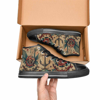 WOMEN'S Old School Tattoo High Top Canvas Y2K Shoes