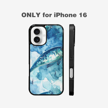 iPhone 16 Case — Fishing Lure And Hook Pattern Seamless, Original Design Phone Case