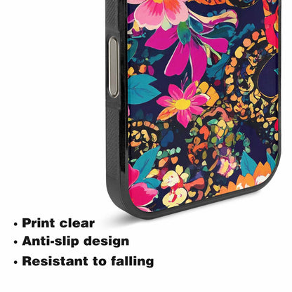 iPhone 16 Pro Case — Floral Snake Print, Custom Print Case Cover