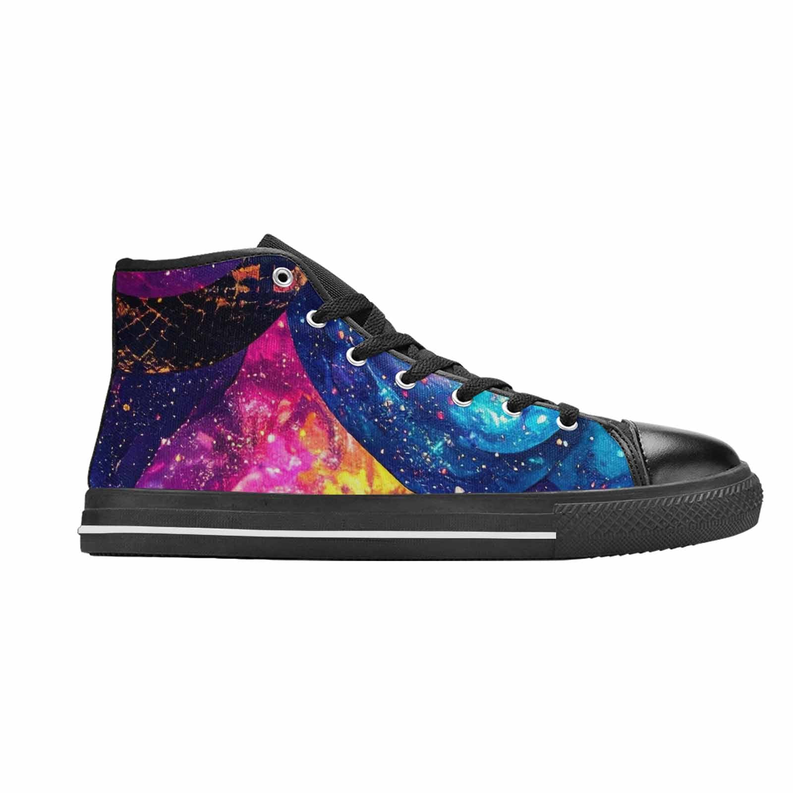 MEN'S Galaxy Snake Print High Top Canvas Surreal Shoes