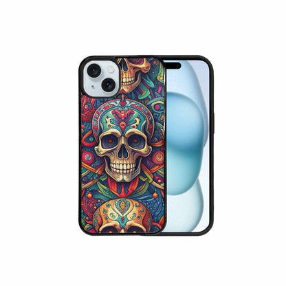 iPhone 15 Plus Case — Sacred Geometry Lots Of Skulls Seamless, Original Design Phone Case