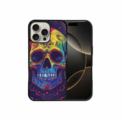 iPhone 16 Pro Max Case — Pride Flag Skulls Seamless Pattern Vibrant, Custom Designed Case Cover