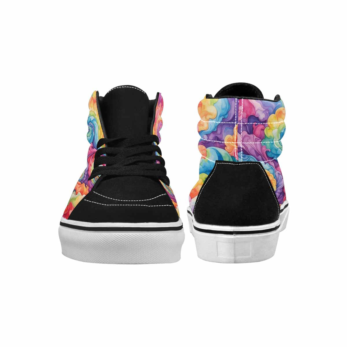 MEN'S Tie Dye Swirls Tie High Top Canvas Cottagecore Sneakers
