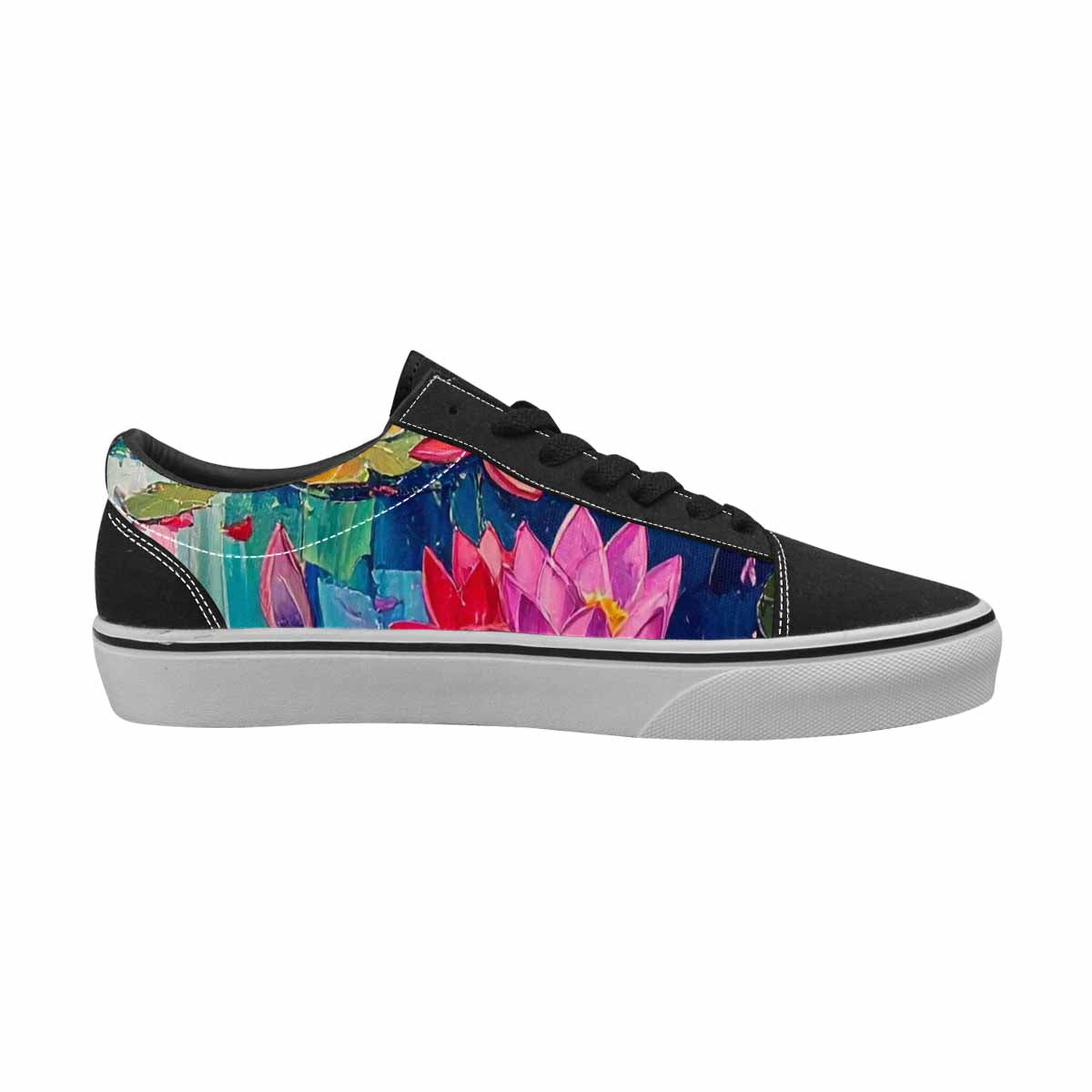 WOMEN'S Full Color Vibrant Monet Lace-Up Canvas Neon Fantasy Custom Shoes
