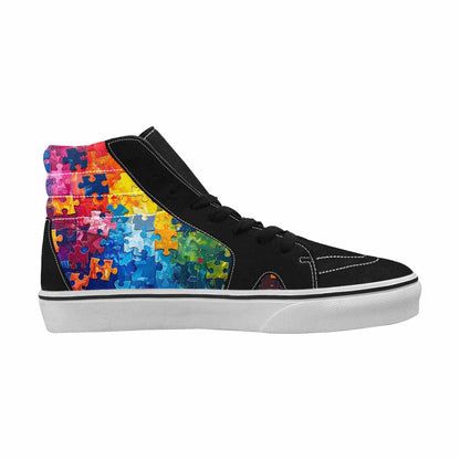 MEN'S Autism Puzzle Pieces High Top Canvas Aesthetic Custom Shoes