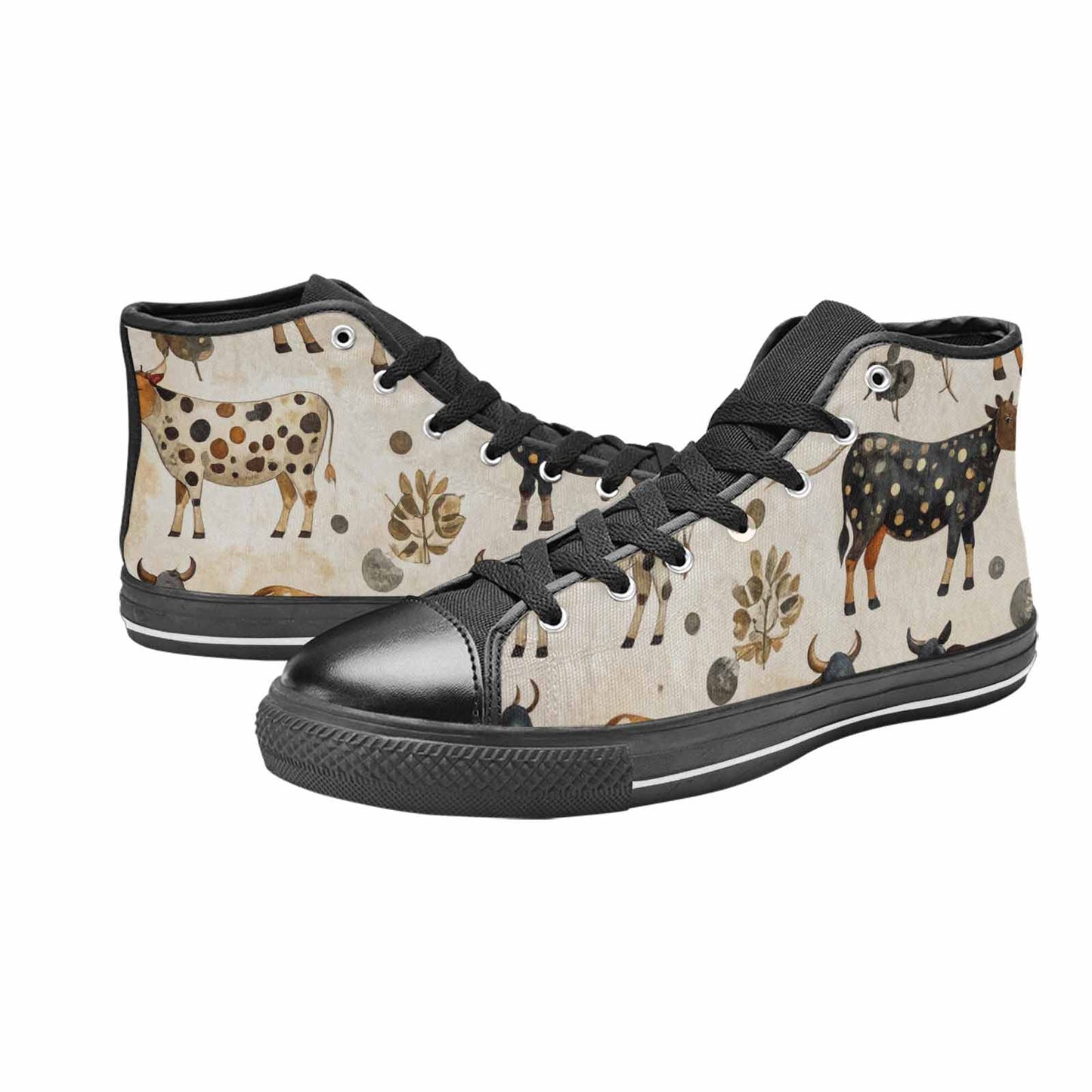 MEN'S Cow Animal Print High Top Canvas Y2K Sneakers