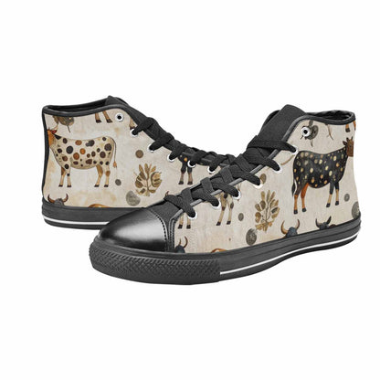 MEN'S Cow Animal Print High Top Canvas Y2K Sneakers