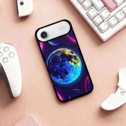 iPhone 17 Air Case — Neon Winter Moon Seamless Cartoon Cute, Unique Phone Case Design