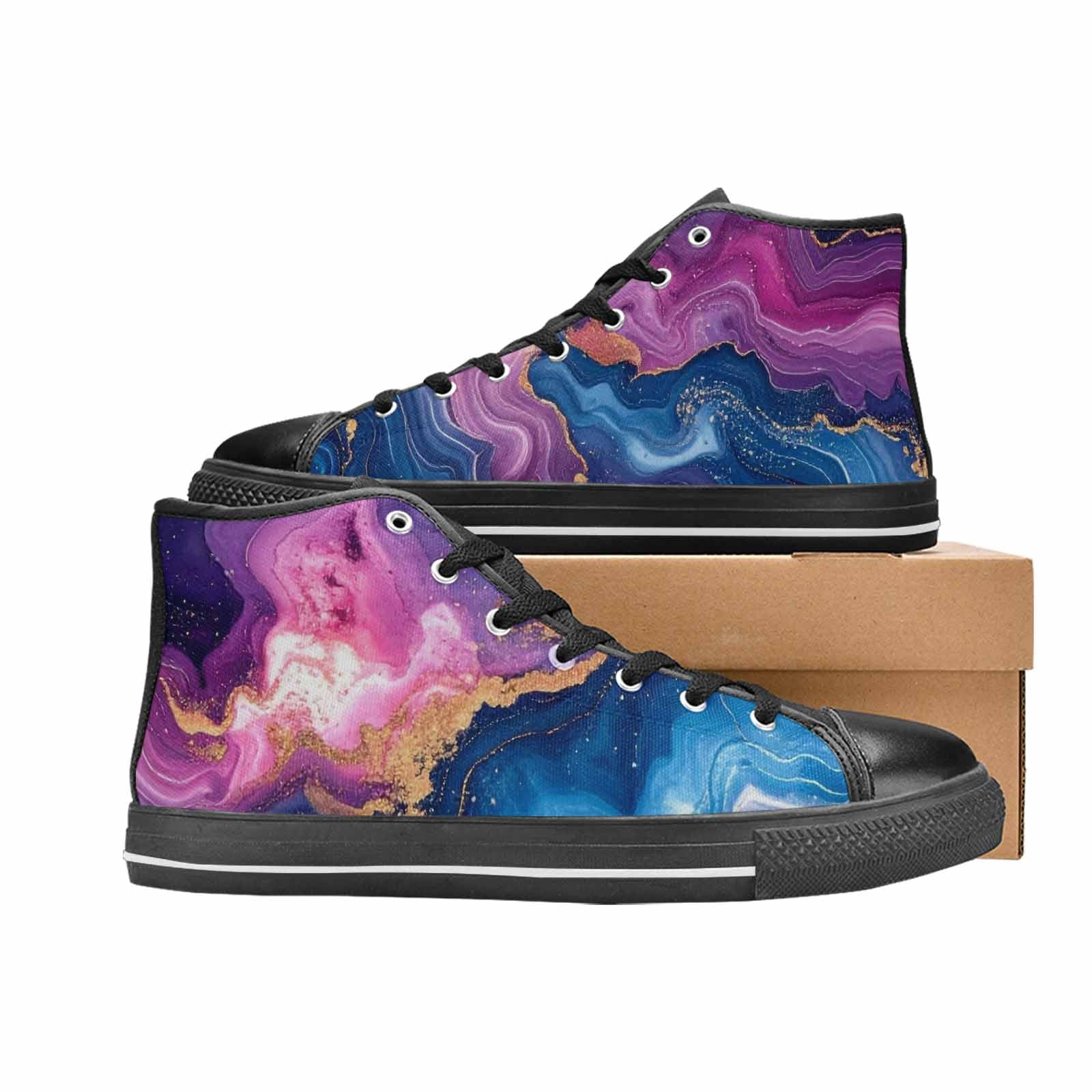 WOMEN'S Marble Galaxy High Top Canvas Aesthetic Custom Sneakers