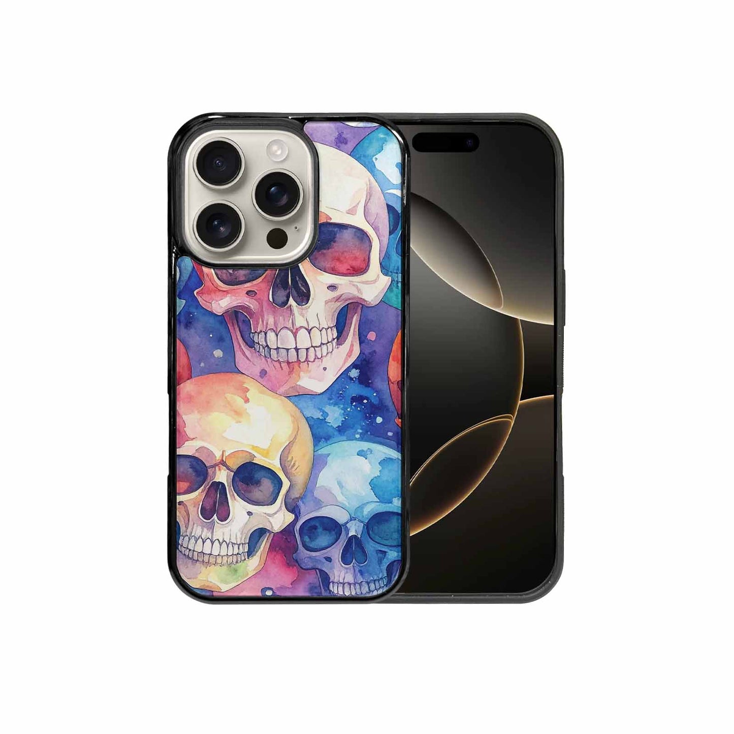 iPhone 16 Pro Case — Kulls Watercolor Skulls Small Skull Pattern, Custom Made Phone Cover