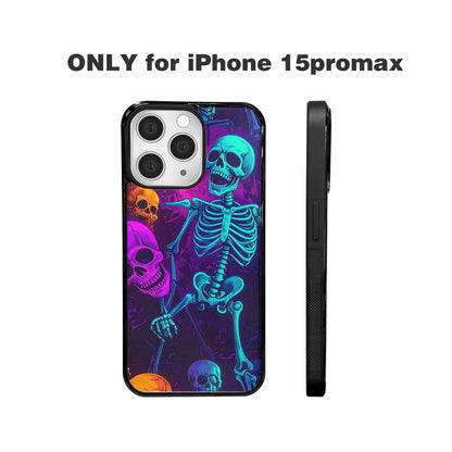 iPhone 15 Pro Max Case — Glowing Skeleton Pattern Hundreds Of Small, Custom Phone Case