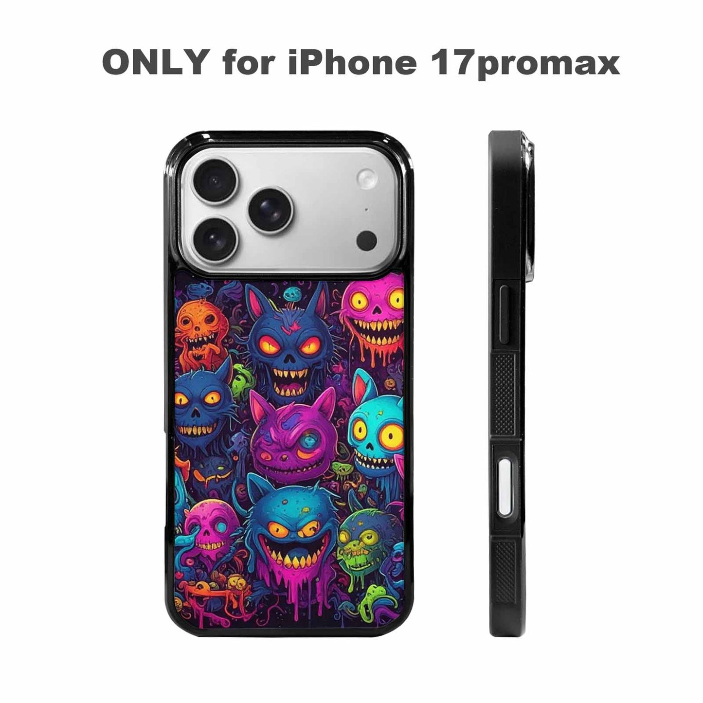 iPhone 17 Pro Max Case — Mixed Toxic Glow Creature Cartoon Cute, Custom Designed Case Cover