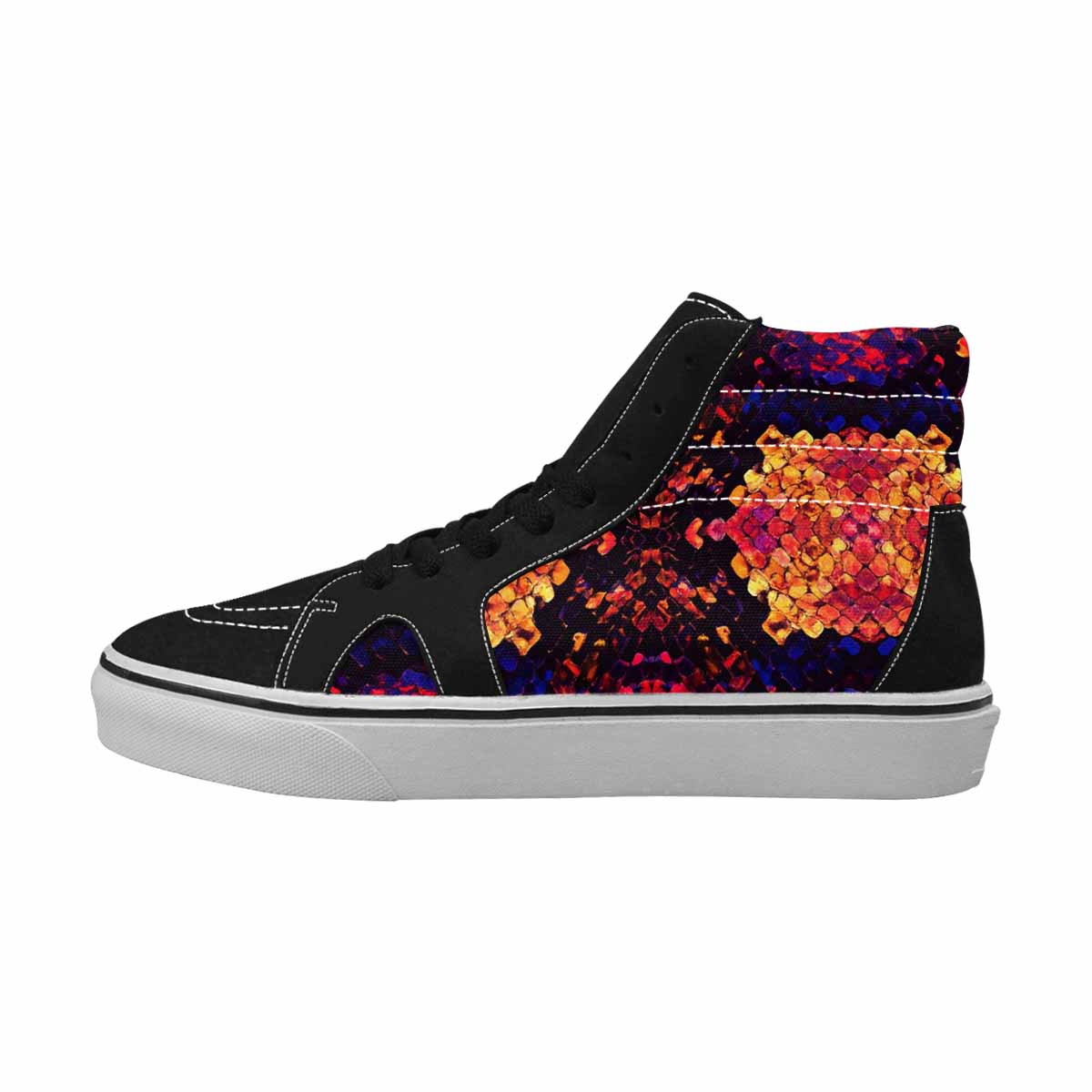 WOMEN'S Dark Snake Print High Top Canvas Cottagecore Custom Shoes
