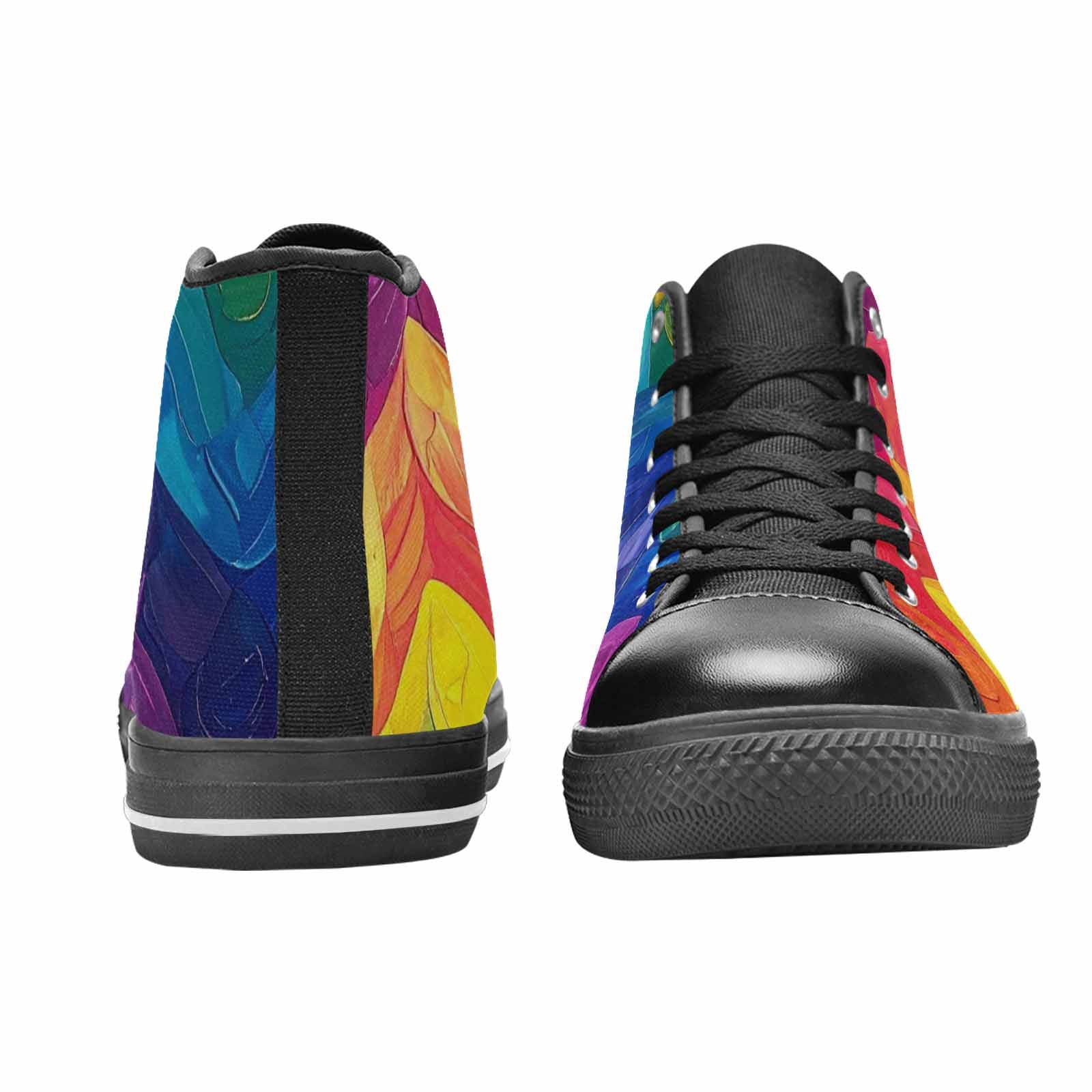 MEN'S Pansexual Flag Color High Top Canvas Vibrant Chaos Sneakers