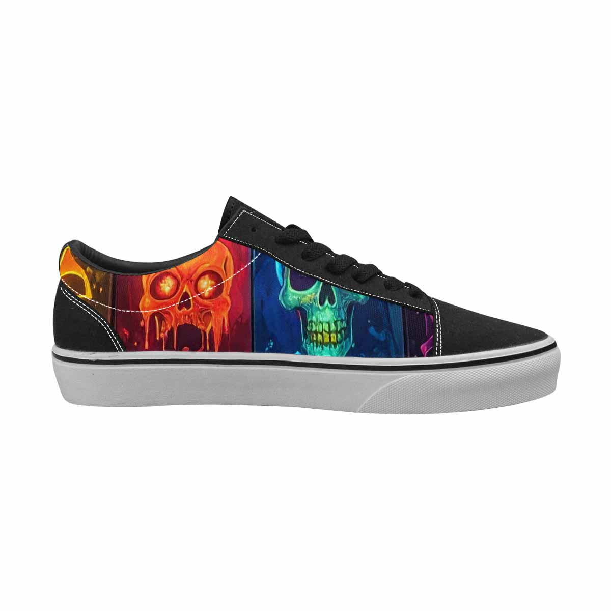 WOMEN'S Toxic Skeleton Hot Dog Lace-Up Canvas Cottagecore Sneakers