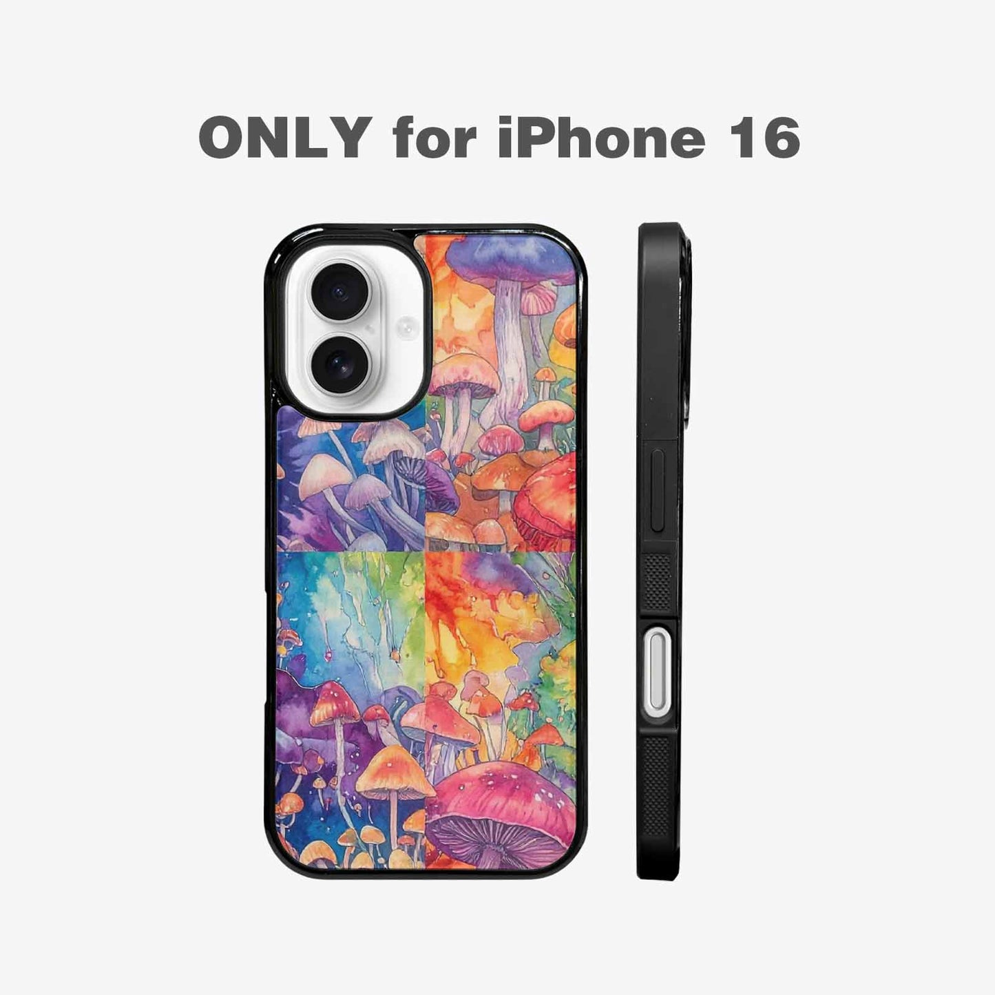 iPhone 16 Case — Mushrooms Tie Dyemushrooms Pat 6t6 Personalized, Customized Protective Case