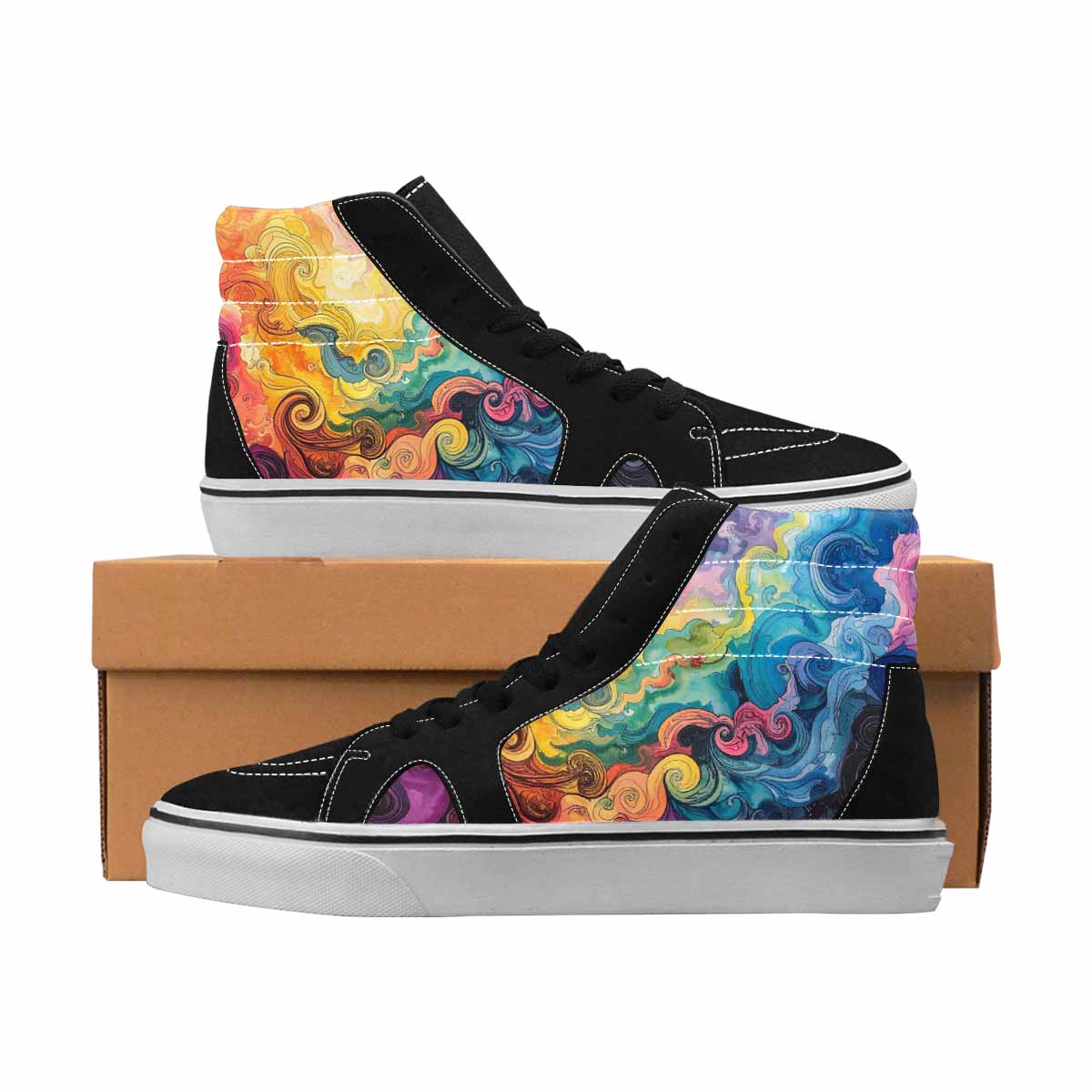 MEN'S Tie Dye High Top Canvas Streetwear Aesthetic Custom Kicks