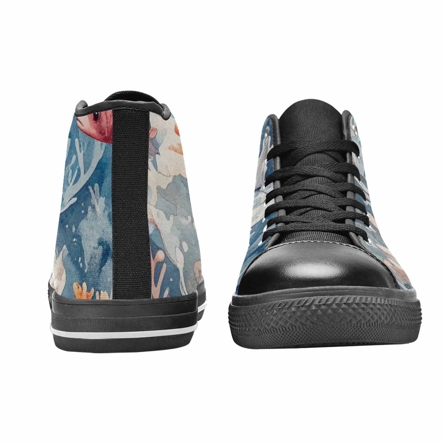MEN'S Fish Scale Coral High Top Canvas Aesthetic Custom Shoes