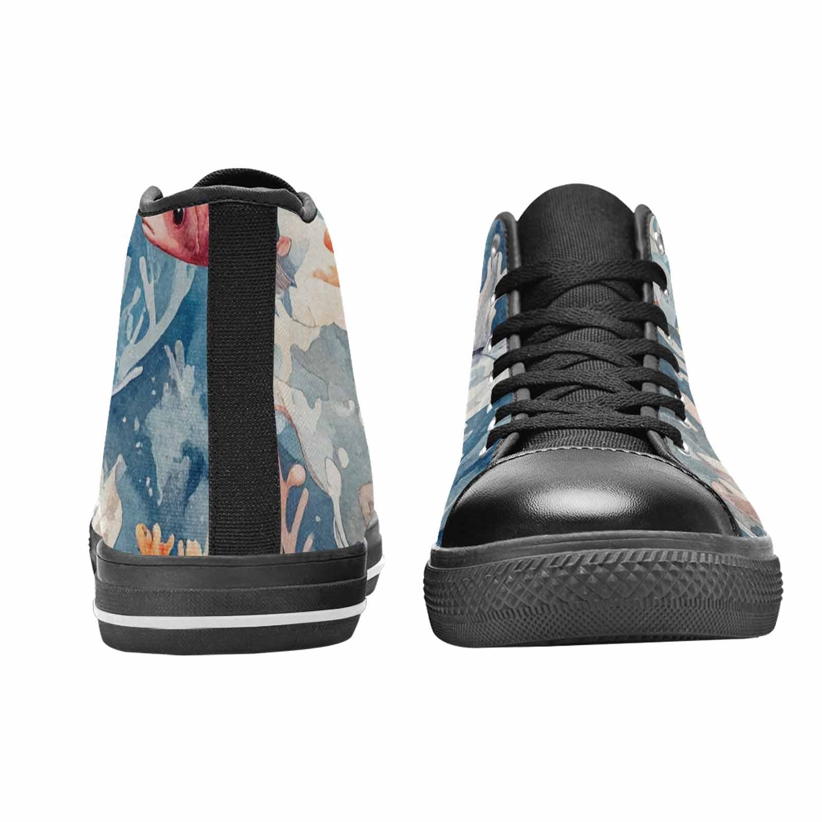 MEN'S Fish Scale Coral High Top Canvas Aesthetic Custom Shoes