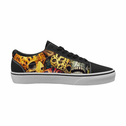 WOMEN'S Skulls Lace-Up Canvas Surreal Custom Shoes