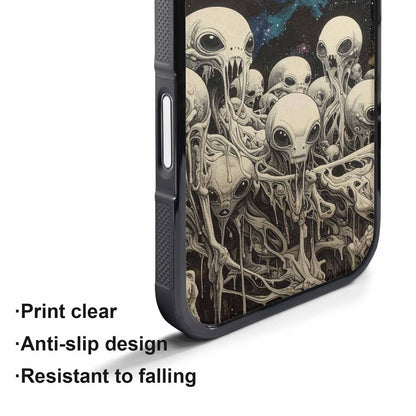iPhone 17 Pro Max Case — Melting Aliens Pattern Alien Scifi, Custom Print Case Cover