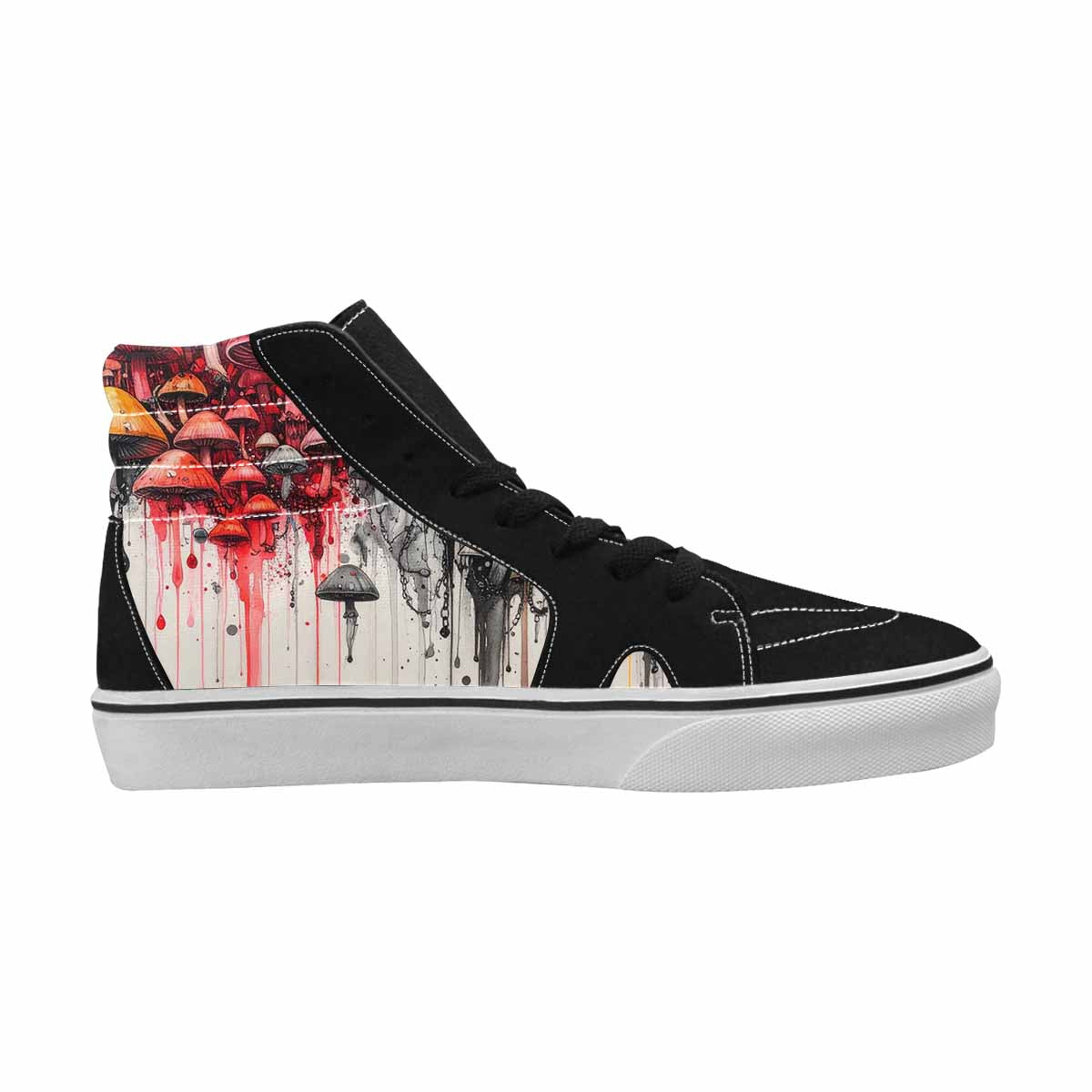 MEN'S Rainbow Drip Mushrooms High Top Canvas Kaleidoscope Sneakers