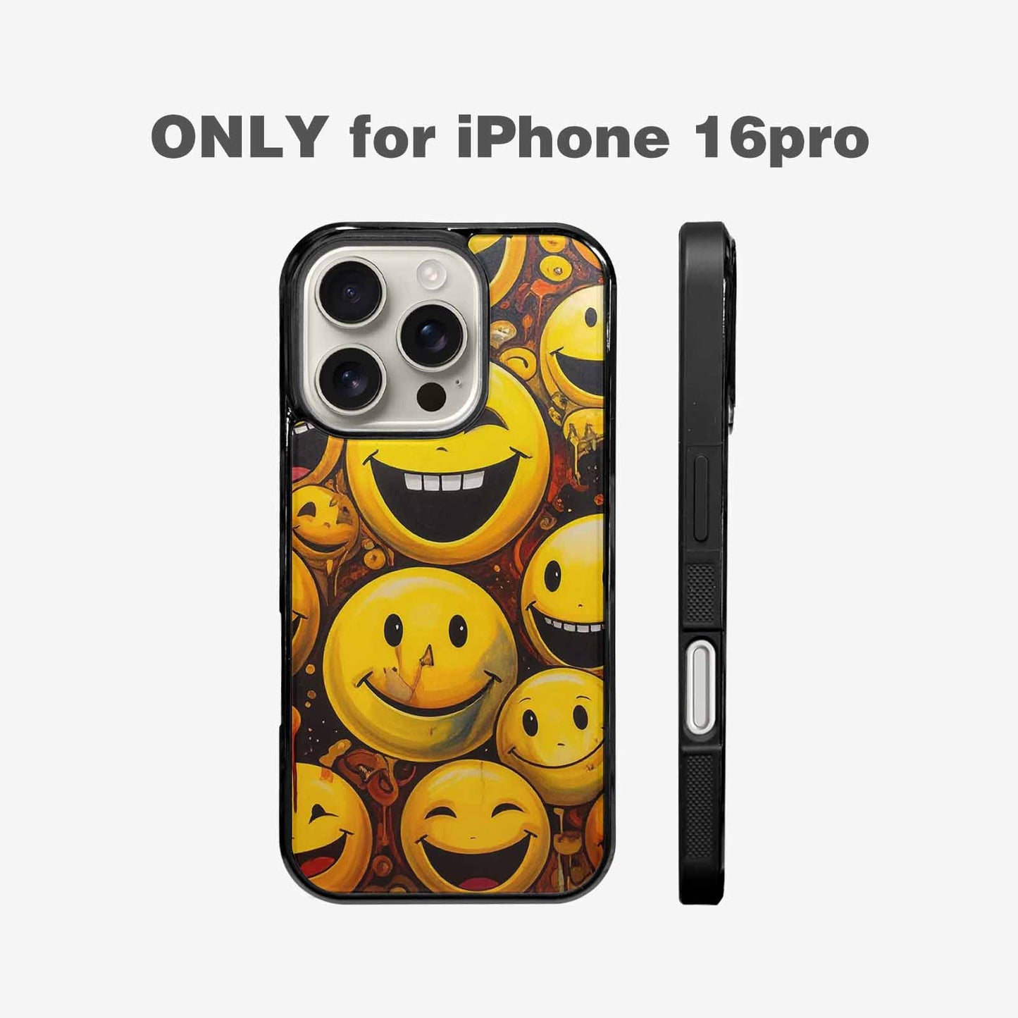 iPhone 16 Pro Case — Melting Moon Smiley Red Splatt Ipd, Custom Phone Case