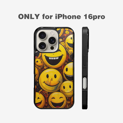iPhone 16 Pro Case — Melting Moon Smiley Red Splatt Ipd, Custom Phone Case