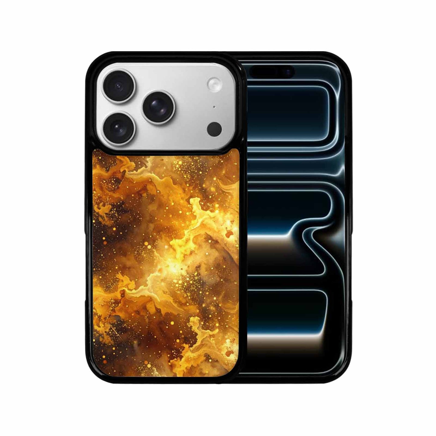 iPhone 17 Pro Case — Galaxy Art Golden Cosmic Glow Galaxy, Unique Phone Case Design