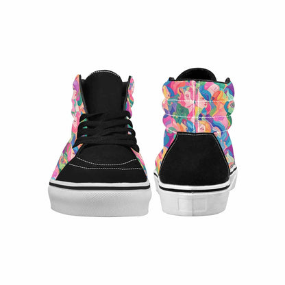 WOMEN'S Polysexual Flag Color High Top Canvas Vibrant Chaos Custom Shoes