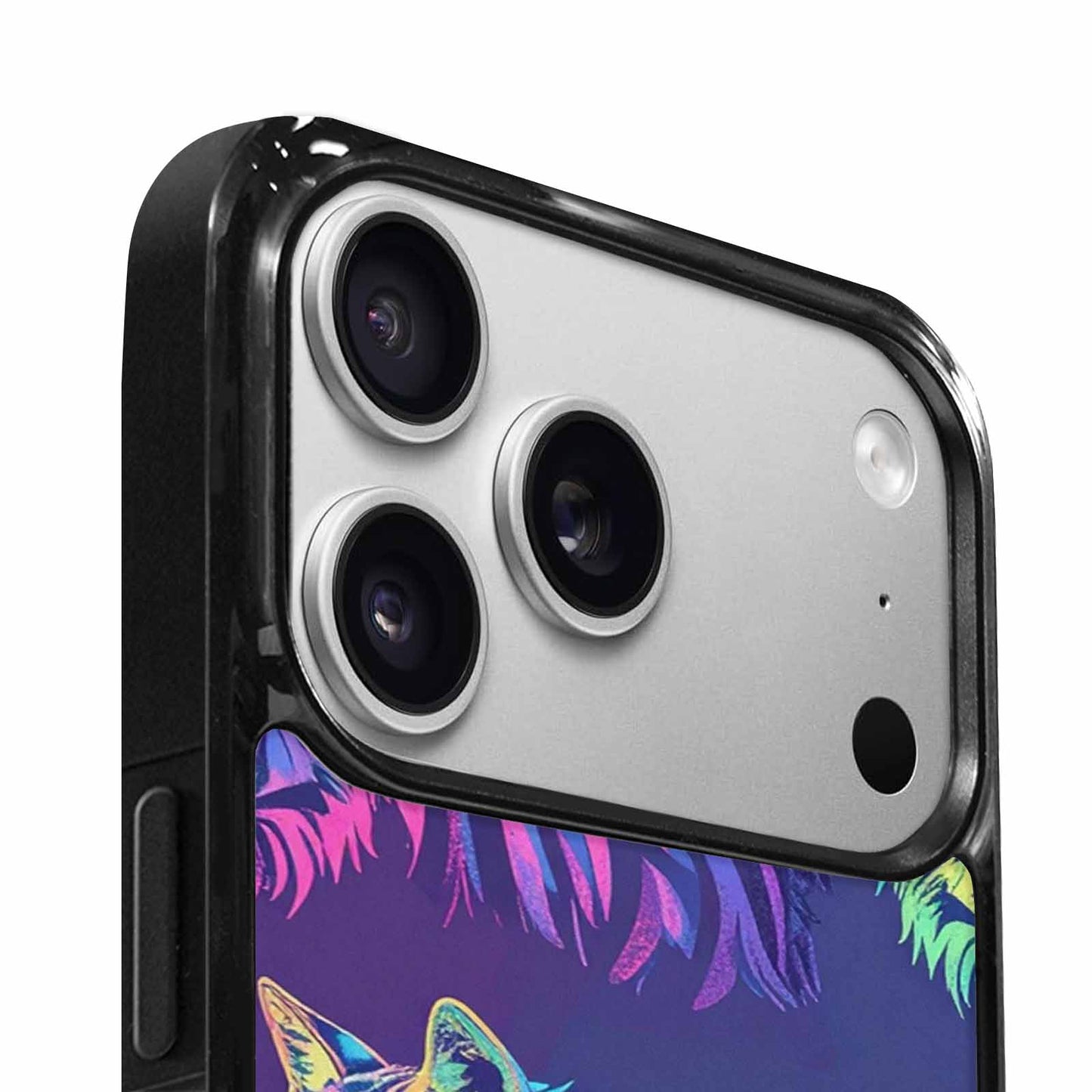 iPhone 17 Pro Case — Neon Zebra Print Wolf Animal Print, Original Design Phone Case