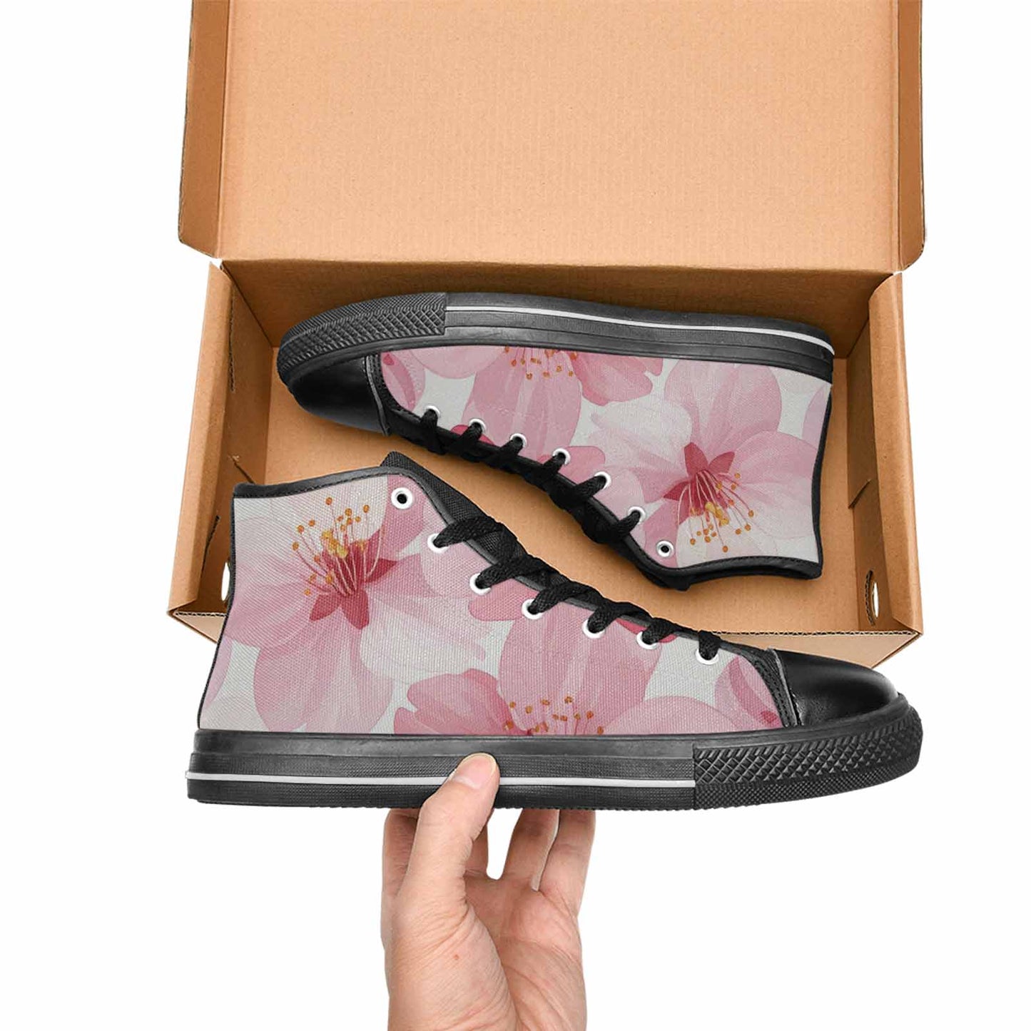 WOMEN'S Japanese Cherry Blossom High Top Canvas Surreal Sneakers