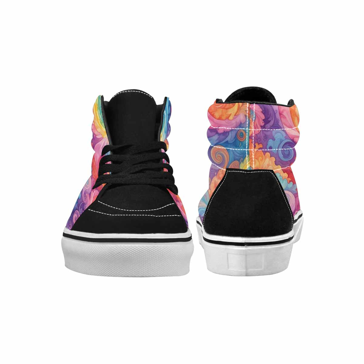 MEN'S Tie High Top Canvas Melting Art Custom Sneakers