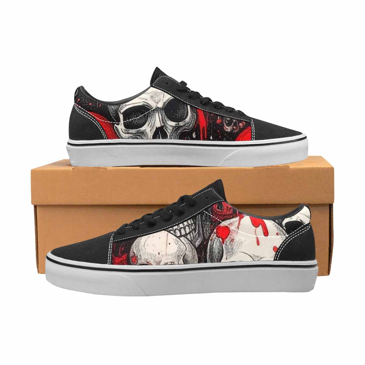 WOMEN'S Skulls (general) Lace-Up Canvas Dark Academia Sneakers