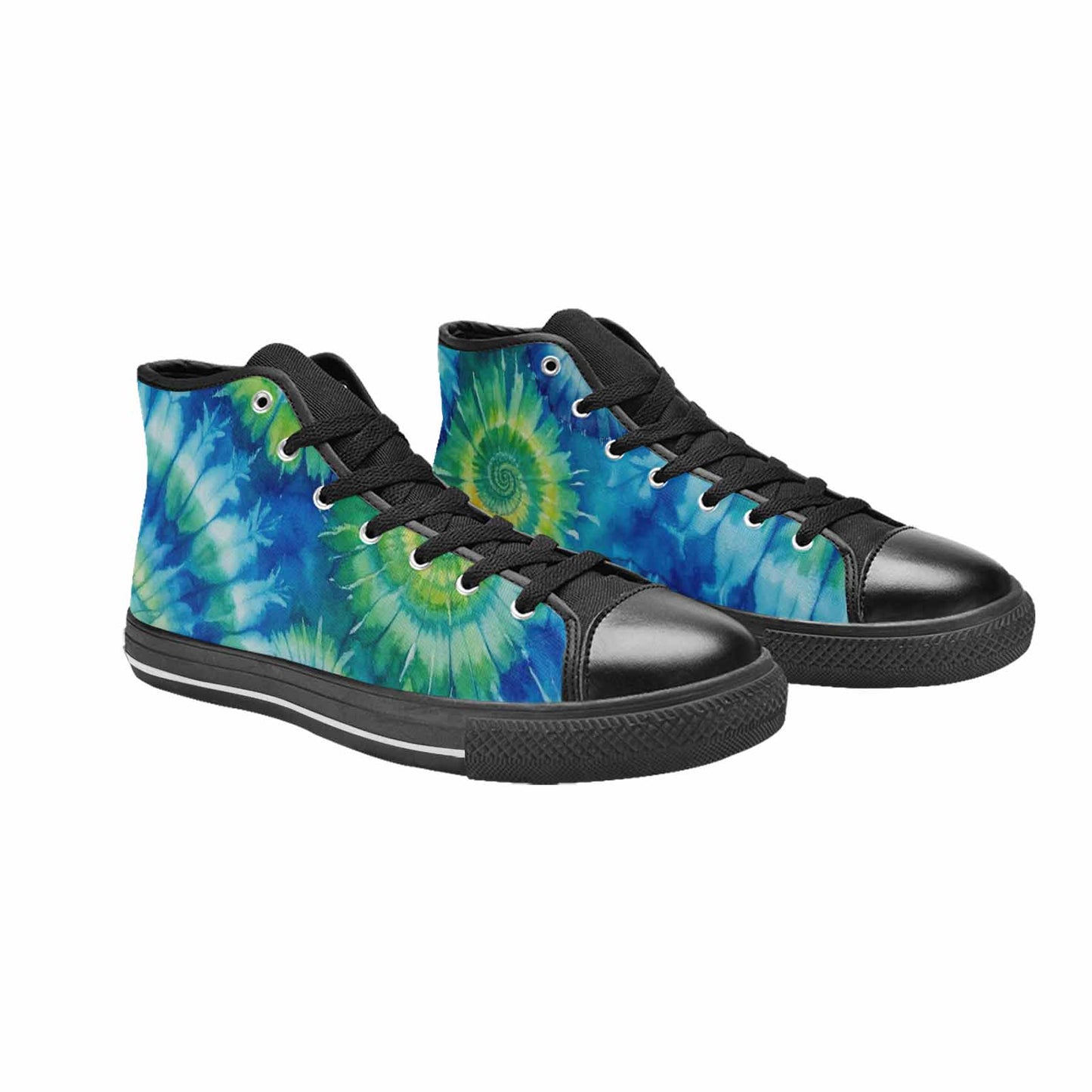 MEN'S Tie Dye Swirl High Top Canvas Grunge Shoes
