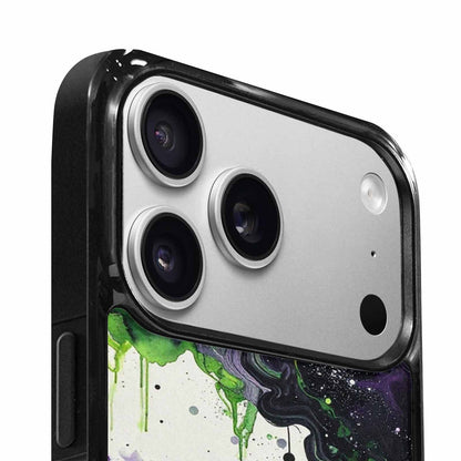 iPhone 17 Pro Max Case — Black &amp; Green Ink Galaxy Space, Custom Phone Case